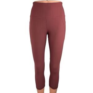 Old Navy Active Red Mid Rise Pull On Stretch Yoga Cropped Athletic Leggings Sz S